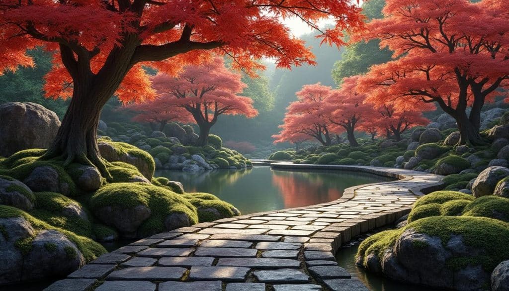 découvrez comment aménager un jardin japonais avec des pierres décoratives, des pas japonais et des érables pour une ambiance zen et naturelle.
