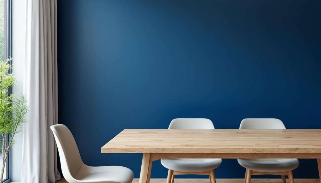 découvrez comment le bleu cobalt apporte un contraste saisissant et élégant avec le mobilier en bois clair pour sublimer votre intérieur.