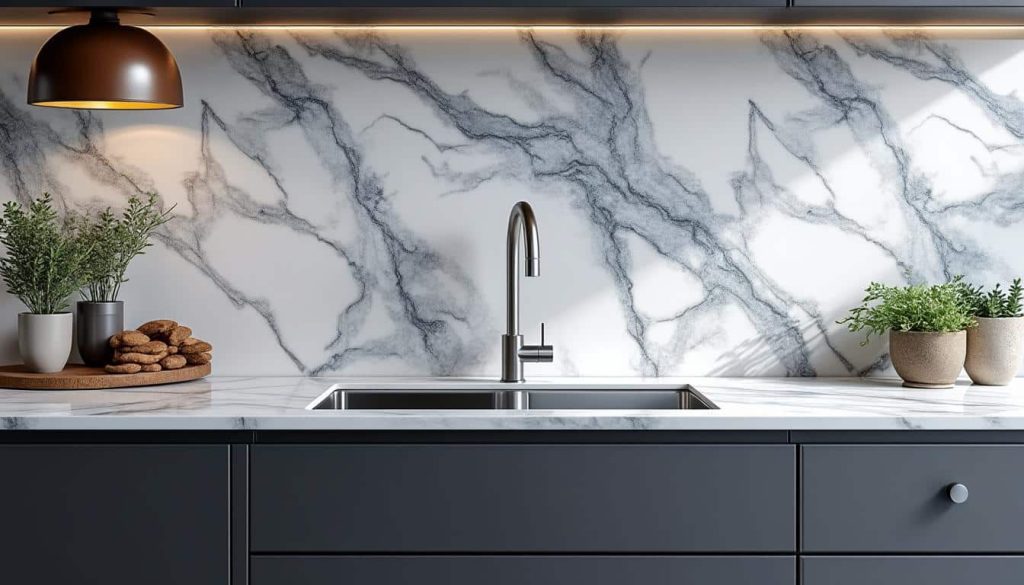 découvrez comment le marbre veiné sublime et transforme les plans de travail des cuisines de luxe, alliant élégance et durabilité pour un intérieur raffiné.