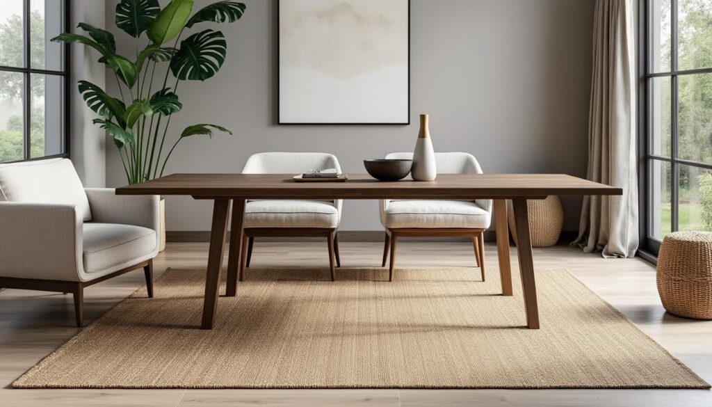 découvrez comment les tapis en jute apportent structure et chaleur aux espaces de détente des salles à manger, alliant naturalité et style pour un intérieur accueillant.