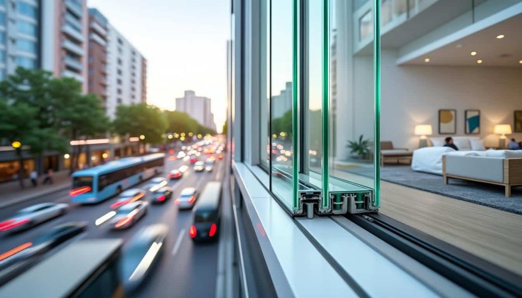 découvrez comment le vitrage acoustique réduit de moitié le bruit des rues passantes, améliorant ainsi le confort et la tranquillité de votre intérieur.