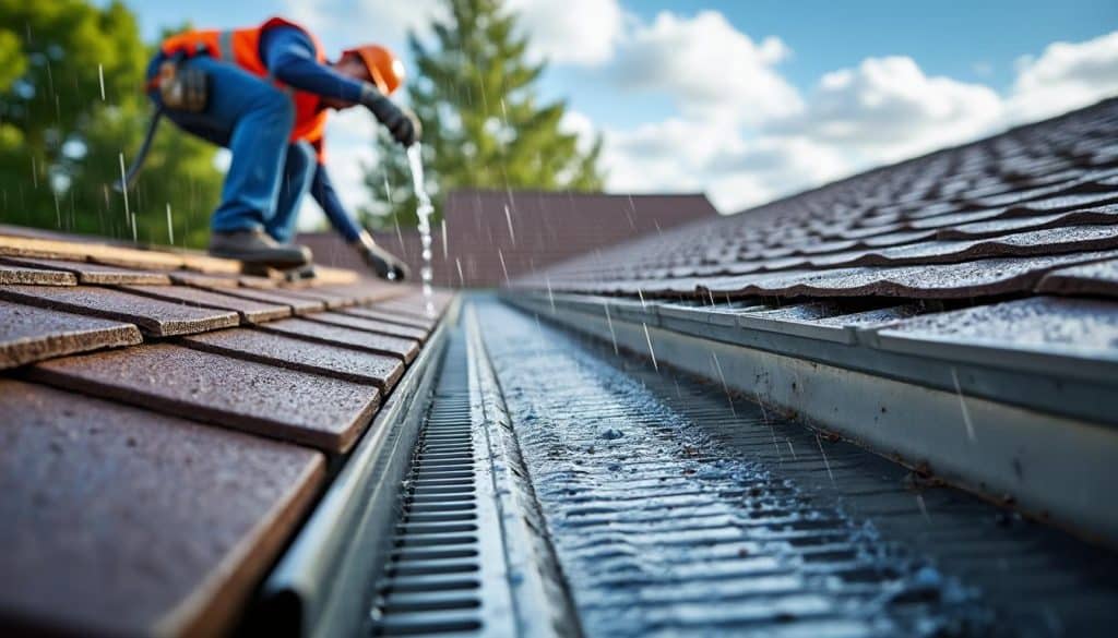 les travaux de zinguerie garantissent une évacuation efficace des eaux de pluie, protégeant ainsi votre toiture et votre maison des infiltrations et des dégâts.