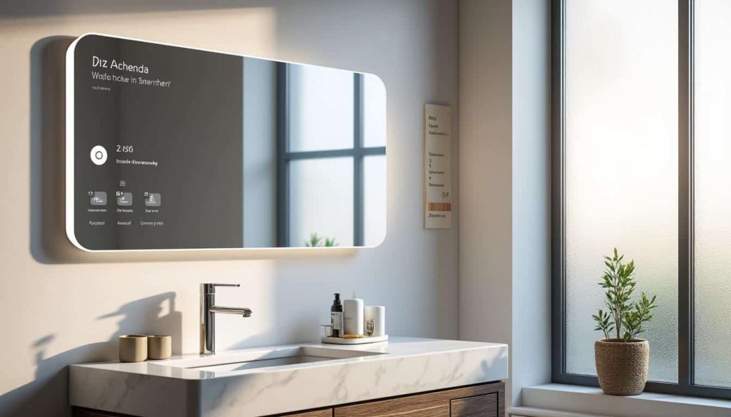 découvrez le miroir intelligent qui affiche votre agenda matinal directement dans la salle de bains pour commencer la journée organisé et informé.