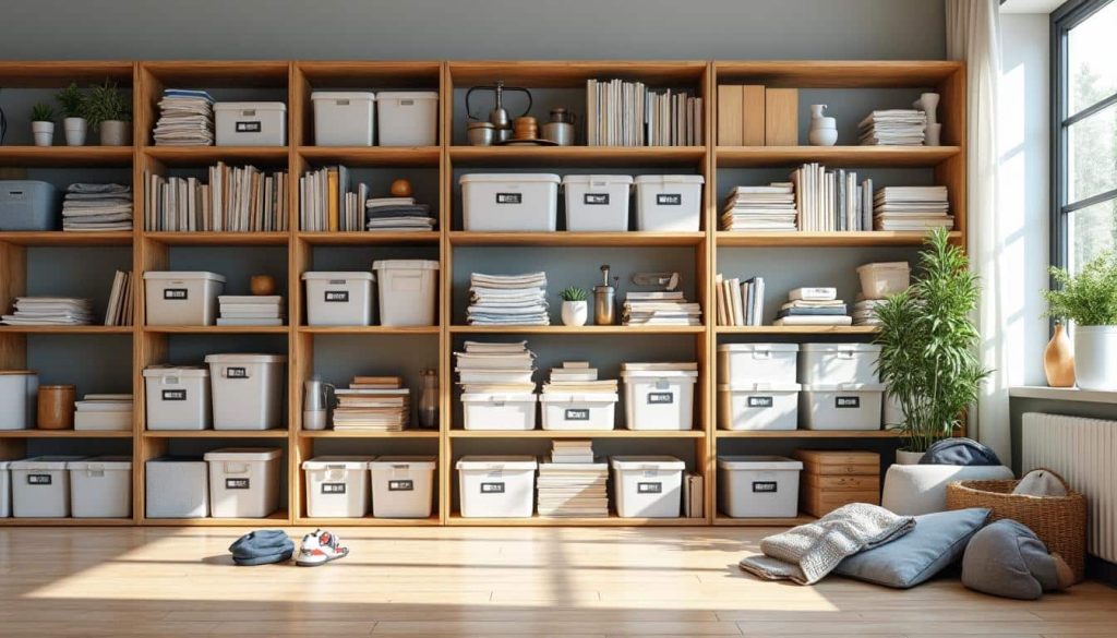 découvrez comment le rangement par catégories permet d'éviter l'accumulation d'objets inutiles et d'organiser efficacement votre espace.