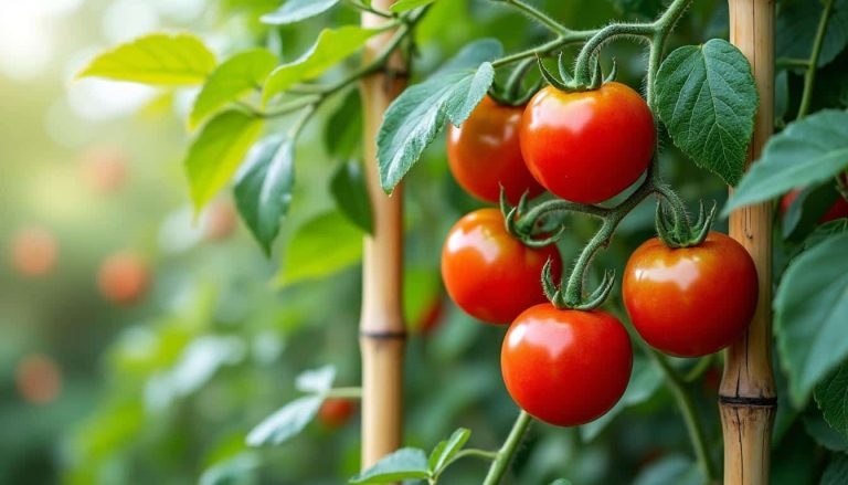 découvrez comment les tuteurs en bambou offrent un support naturel et efficace pour favoriser la croissance des tomates cerises dans votre jardin.