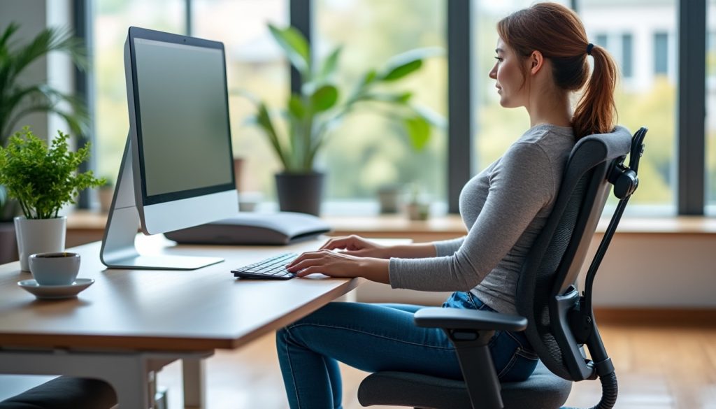 découvrez comment une bonne ergonomie de bureau peut prévenir les douleurs de la colonne vertébrale et améliorer votre confort au travail.