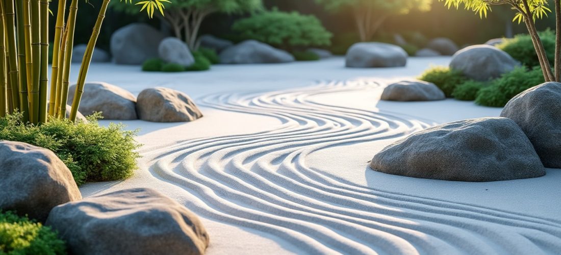 découvrez comment le jardin japonais symbolise la paix grâce à l'harmonie du sable et de la pierre, un espace de sérénité et de méditation.