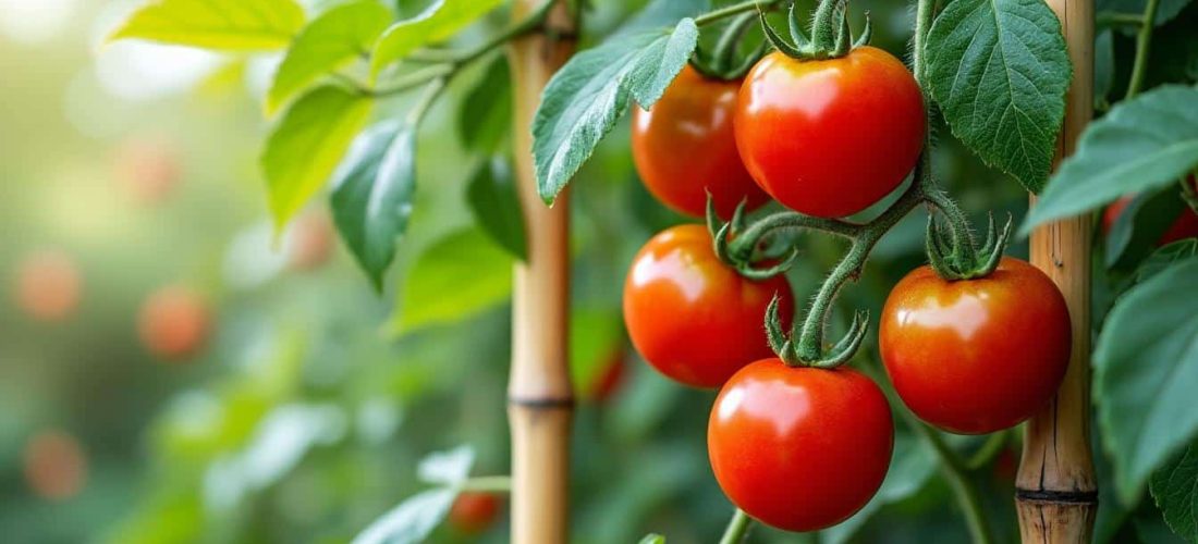 découvrez comment les tuteurs en bambou offrent un support naturel et efficace pour favoriser la croissance des tomates cerises dans votre jardin.