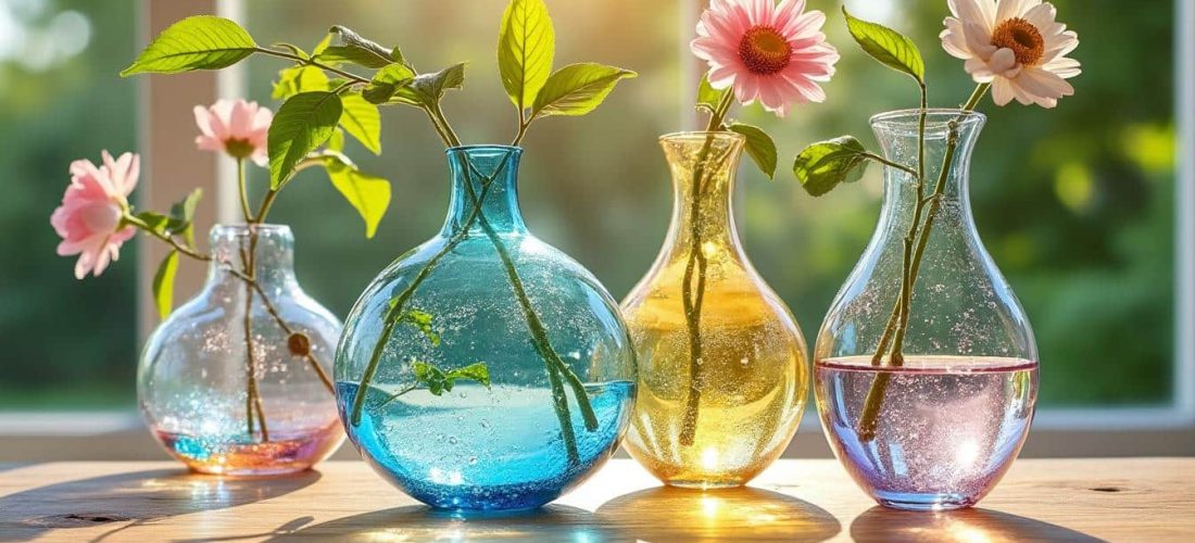 découvrez la beauté unique des vases en verre soufflé, qui capturent et reflètent la lumière éclatante de l'été pour sublimer votre décoration intérieure.